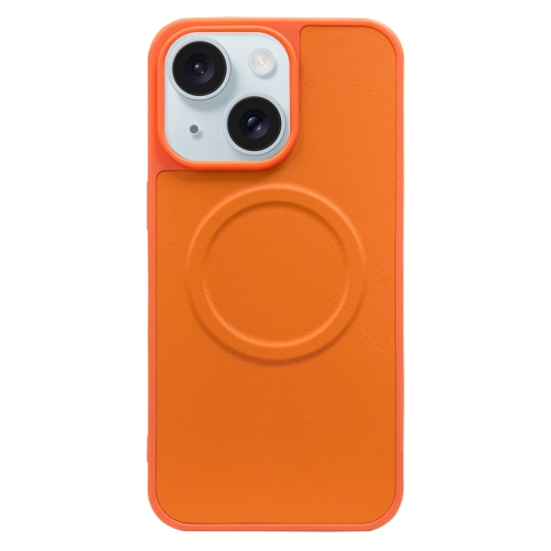 

For iPhone 15 2 in 1 MagSafe Magnetic Silicone Leather Phone Case(Orange)