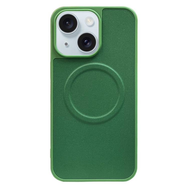 

For iPhone 15 2 in 1 MagSafe Magnetic Silicone Leather Phone Case(Green)