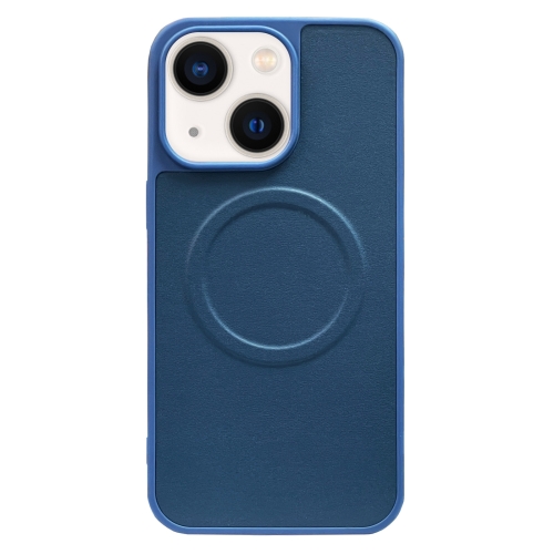 For iPhone 14 Plus 2 in 1 MagSafe Magnetic Silicone Leather Phone Case(Blue) for iphone 15 embossing two butterflies pattern leather phone case blue