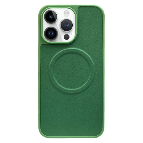 For iPhone 14 Pro 2 in 1 MagSafe Magnetic Silicone Leather Phone Case(Green) чехол для iphone 15 plus leather case c logo green is792828