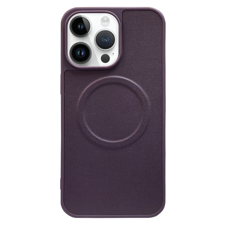 

For iPhone 14 Pro Max 2 in 1 MagSafe Magnetic Silicone Leather Phone Case(Purple)