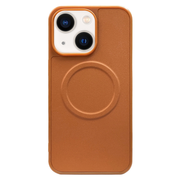 

For iPhone 13 2 in 1 MagSafe Magnetic Silicone Leather Phone Case(Brown)