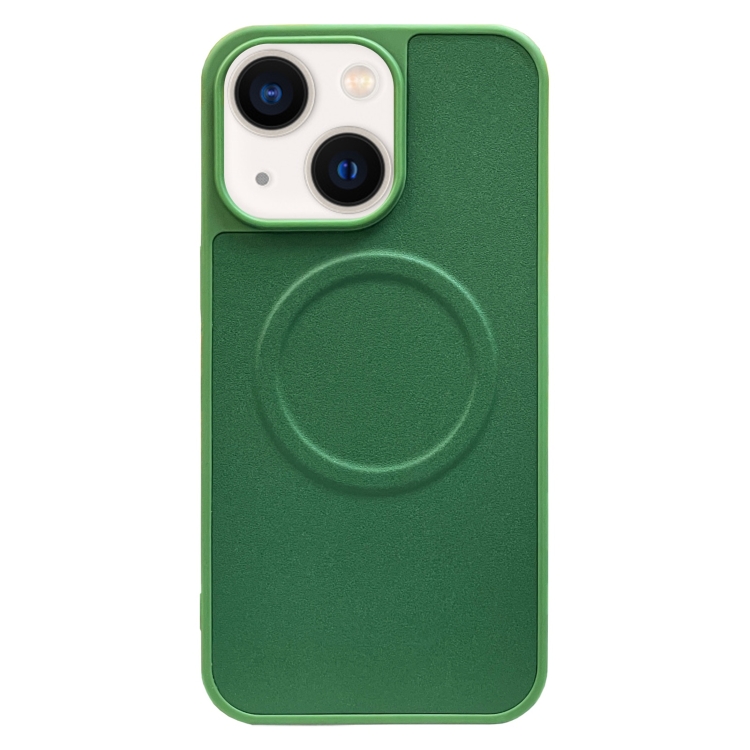 

For iPhone 13 2 in 1 MagSafe Magnetic Silicone Leather Phone Case(Green)