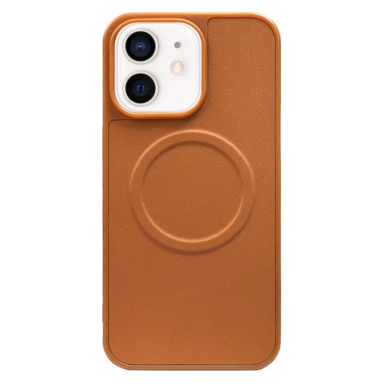 

For iPhone 12 2 in 1 MagSafe Magnetic Silicone Leather Phone Case(Brown)