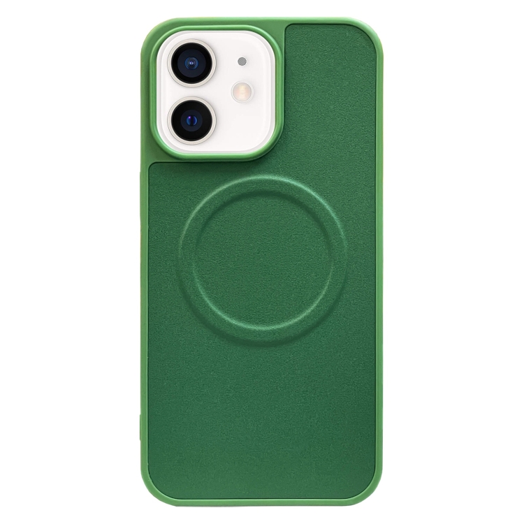 

For iPhone 12 2 in 1 MagSafe Magnetic Silicone Leather Phone Case(Green)