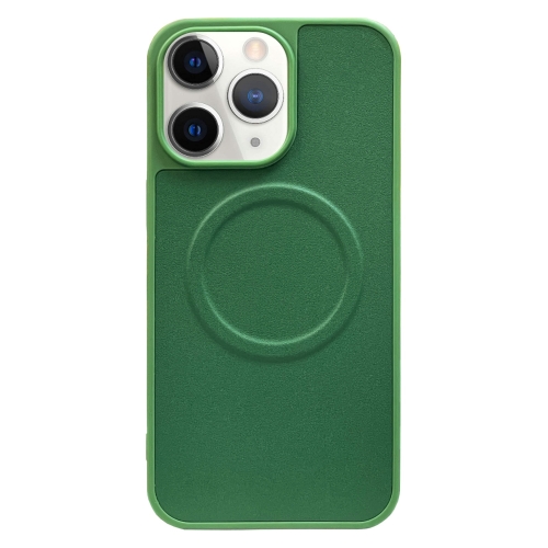 For iPhone 11 Pro 2 in 1 MagSafe Magnetic Silicone Leather Phone Case(Green) magnetic sewing pin cushion silicone wrist needle pad steel needle pointed tail hairdressing comb salon hairdresser barber tools