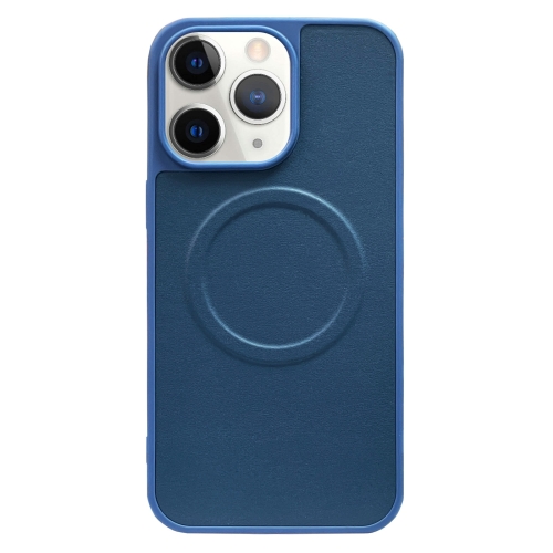 

For iPhone 11 Pro Max 2 in 1 MagSafe Magnetic Silicone Leather Phone Case(Blue)