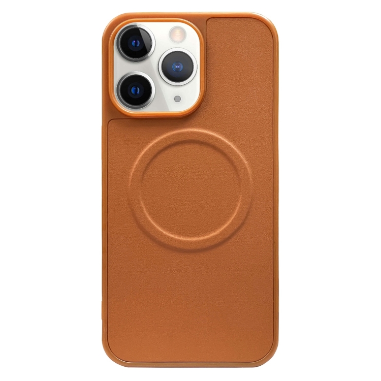 

For iPhone 11 Pro Max 2 in 1 MagSafe Magnetic Silicone Leather Phone Case(Brown)