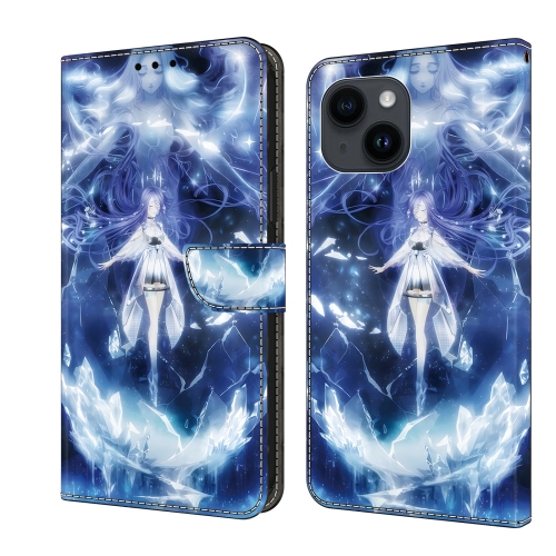 

For iPhone 15 Crystal Painted Leather Phone case(Magic Fairy)
