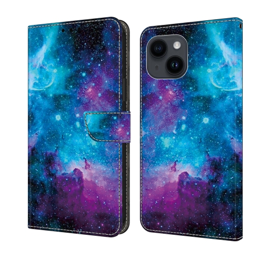 

For iPhone 15 Crystal Painted Leather Phone case(Starry Sky)