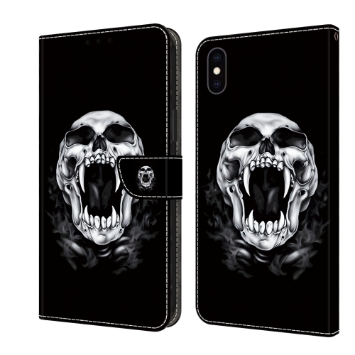 

For iPhone XS Max Crystal Painted Leather Phone case(Skull)