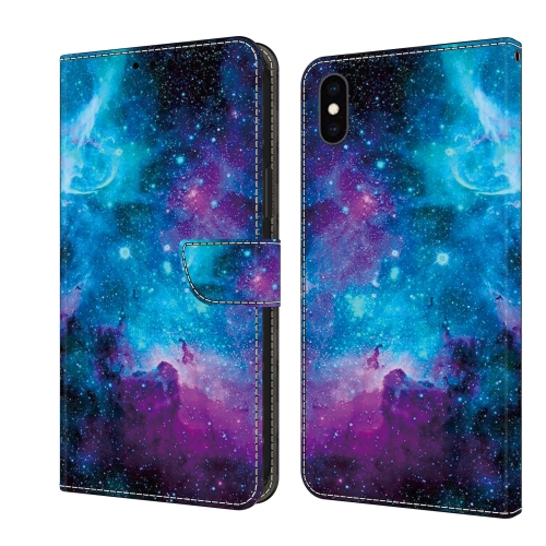 

For iPhone XS Max Crystal Painted Leather Phone case(Starry Sky)