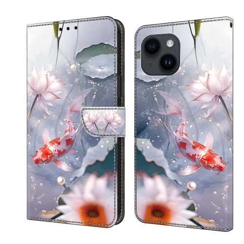 

For iPhone 13 Pro Crystal Painted Leather Phone case(Koi)