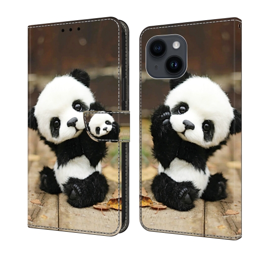 

For iPhone 13/14 Crystal Painted Leather Phone case(Panda)