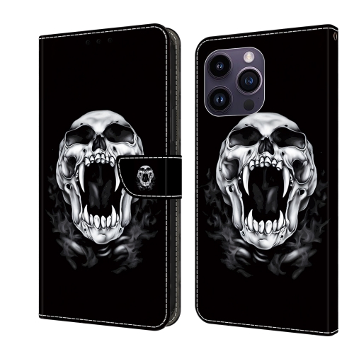 

For iPhone 12 Pro Max/13 Pro Max Crystal Painted Leather Phone case(Skull)