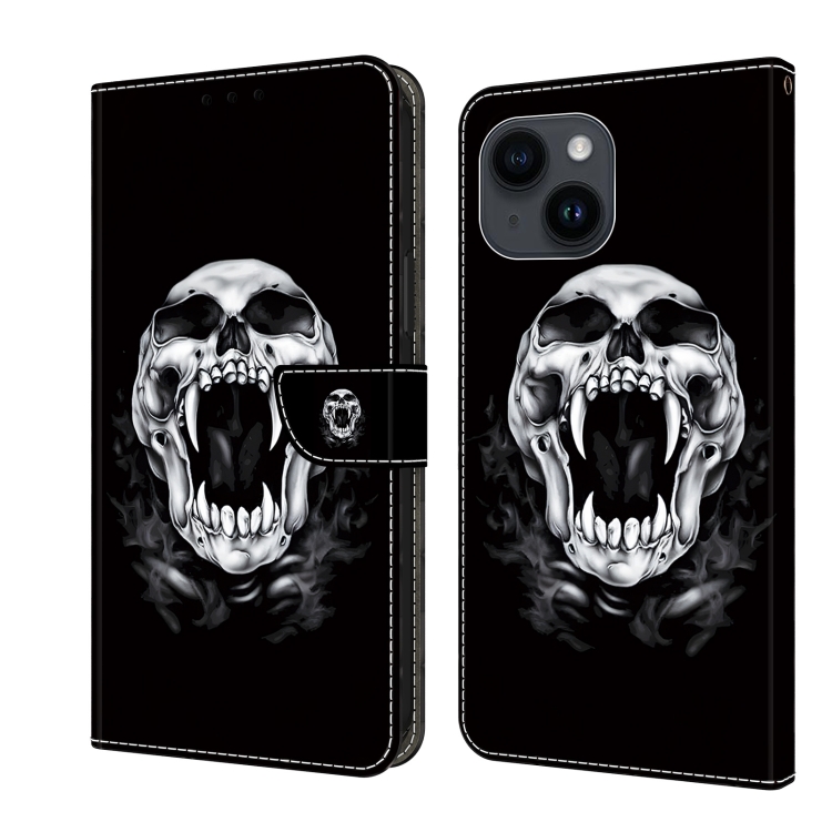 

For iPhone 12 mini/13 mini Crystal Painted Leather Phone case(Skull)