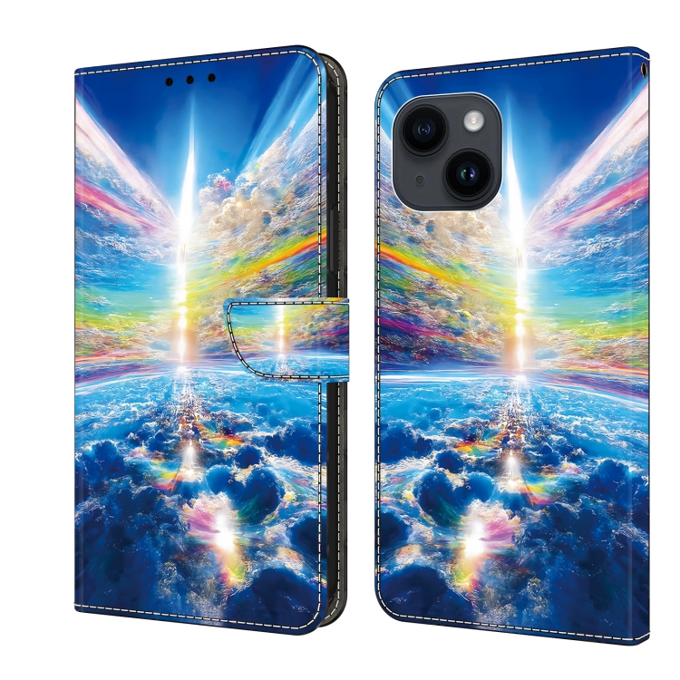 

For iPhone 12/12 Pro Crystal Painted Leather Phone case(Colorful Sky)