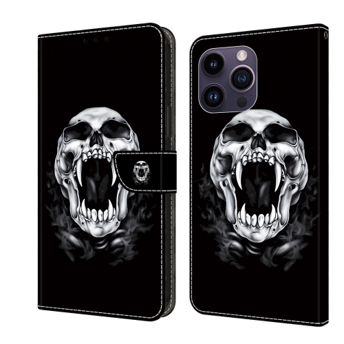For iPhone 11 Pro Max Crystal Painted Leather Phone case(Skull) bliger dress simple steel 24 jewels nh35 automatic men watch pt5000 movement nylon band sapphire crystal rotating insert