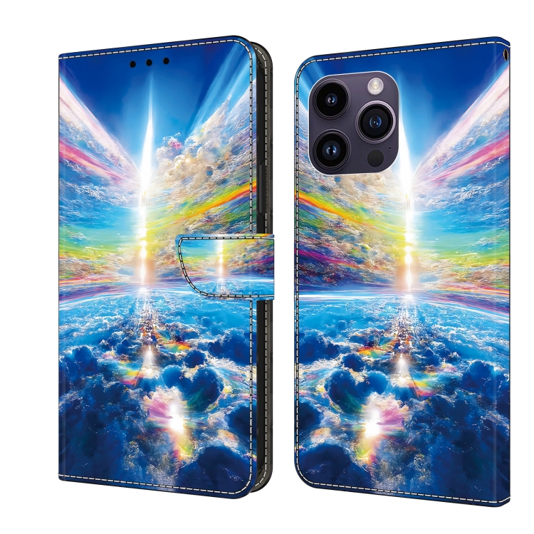 

For iPhone 11 Pro Max Crystal Painted Leather Phone case(Colorful Sky)
