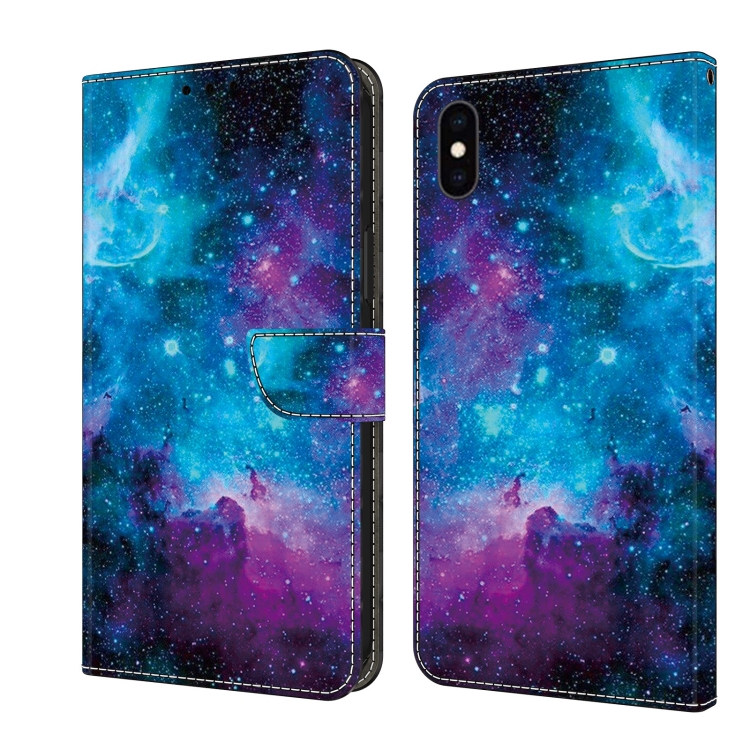 

For iPhone XR Crystal Painted Leather Phone case(Starry Sky)