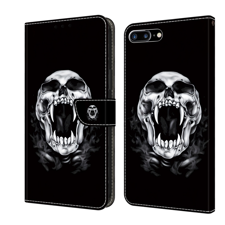 

For iPhone 8 Plus/7 Plus Crystal Painted Leather Phone case(Skull)