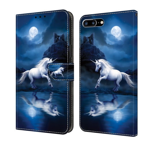 For iPhone SE 2022/2020/8/7 Crystal Painted Leather Phone case(White Horse) tandorio automatic watch for men diving 40mm 20atm double bow domed sapphire crystal nh35 pt5000 roman index 200m water resist