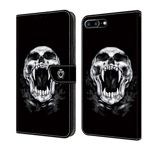 

For iPhone SE 2022/2020/8/7 Crystal Painted Leather Phone case(Skull)