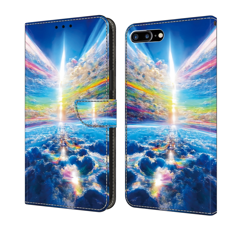 

For iPhone SE 2022/2020/8/7 Crystal Painted Leather Phone case(Colorful Sky)
