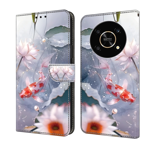 For Honor X9 4G/5G/X30/Magic4 Lite Crystal Painted Leather Phone case(Koi)