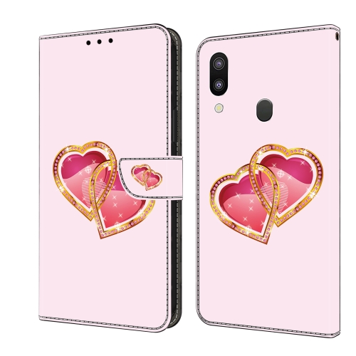 

For Samsung Galaxy A20/A30 Crystal Painted Leather Phone case(Love Peach)