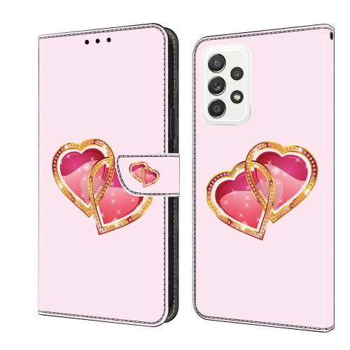 

For Samsung Galaxy M33 5G Crystal Painted Leather Phone case(Love Peach)