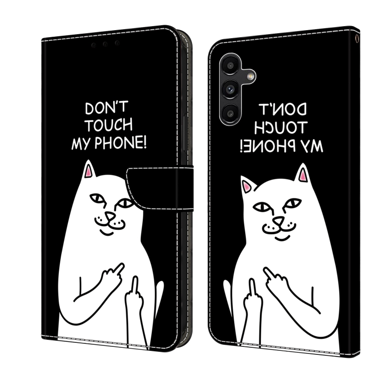 

For Samsung Galaxy S23 5G Crystal Painted Leather Phone case(Dont Touch My Phone)