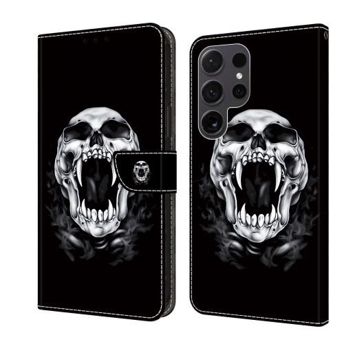 

For Samsung Galaxy S23 Ultra 5G Crystal Painted Leather Phone case(Skull)