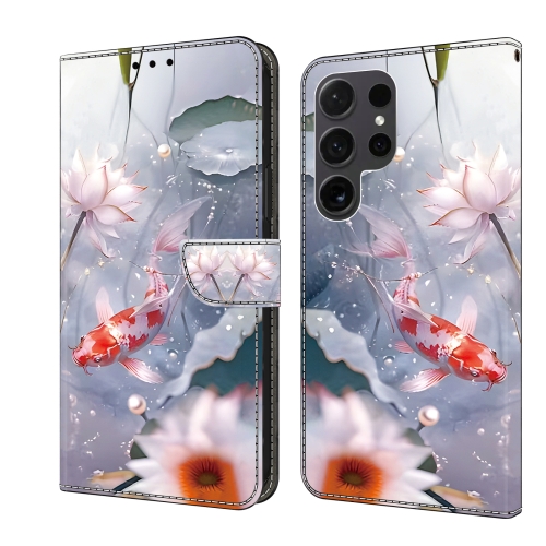 

For Samsung Galaxy S24 Ultra 5G Crystal Painted Leather Phone case(Koi)