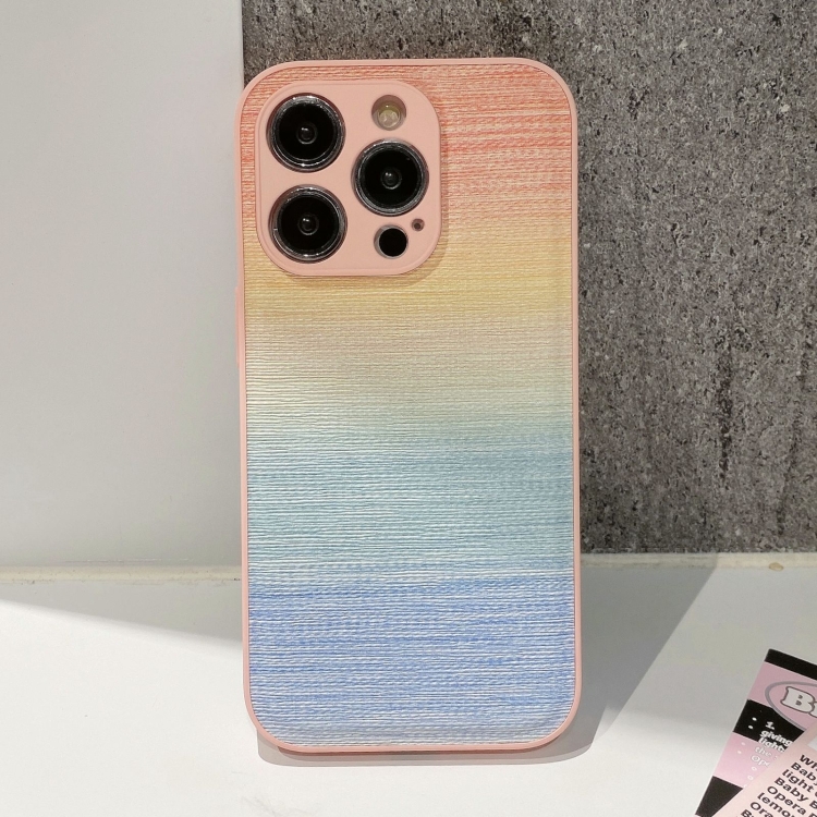 

For iPhone 15 Pro Max PU Coated PC Hybrid TPU Phone Case(Gradient Pink)