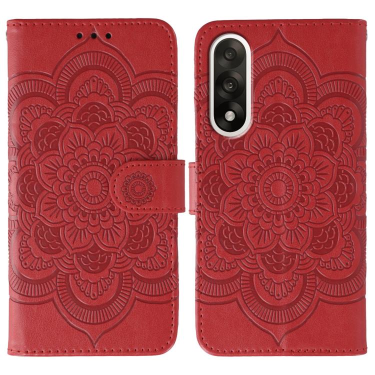

For OnePlus Nord 5 Sun Mandala Embossing Pattern Phone Leather Case(Red)