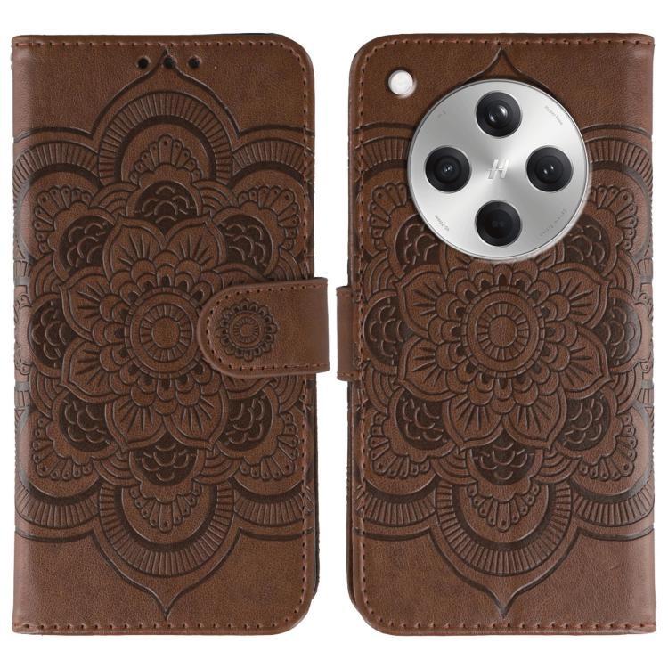 

For OPPO Find X8 Sun Mandala Embossing Pattern Phone Leather Case(Brown)