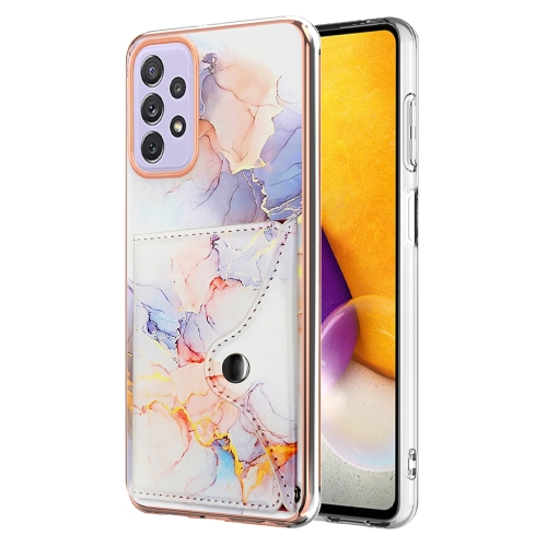 

For Samsung Galaxy A33 5G Marble Pattern IMD Card Slot Phone Case(Galaxy Marble White)