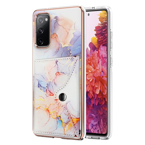 

For Samsung Galaxy S20 FE 5G Marble Pattern IMD Card Slot Phone Case(Galaxy Marble White)
