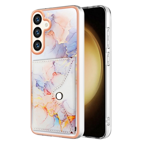 

For Samsung Galaxy S24 5G Marble Pattern IMD Card Slot Phone Case(Galaxy Marble White)