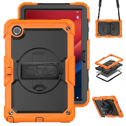 

For Lenovo Tab M11 /Xiaoxin Pad 2024 Silicone Hybrid PC Tablet Case with Shoulder Strap(Orange)