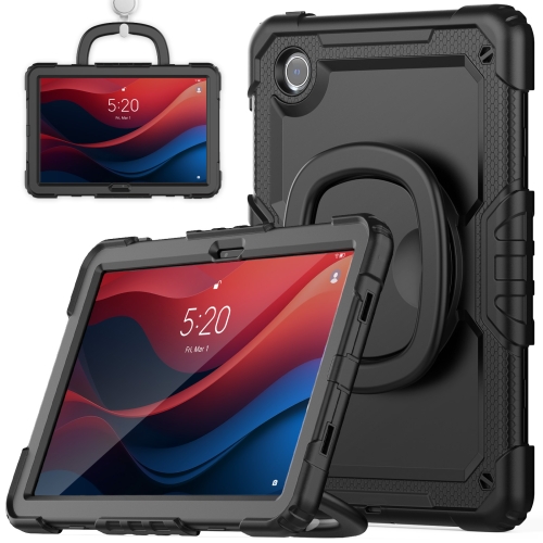 

For Lenovo Tab M11 /Xiaoxin Pad 2024 Handle Silicone Hydric PC Tablet Case with Shoulder Strap(Black)