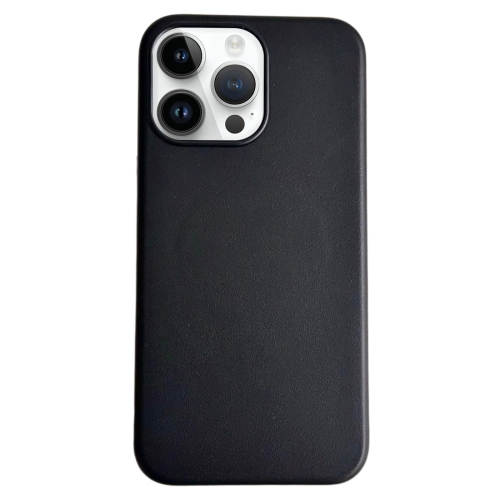 

For iPhone 15 Pro Max Pure Color Leather Magsafe Magnetic Phone Case(Black)