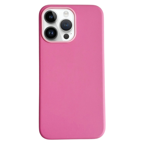 

For iPhone 15 Pro Pure Color Leather Magsafe Magnetic Phone Case(Pink)