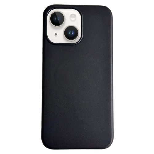 

For iPhone 14 Pure Color Leather Magsafe Magnetic Phone Case(Black)