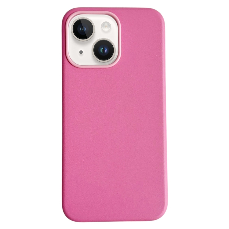 

For iPhone 14 Pure Color Leather Magsafe Magnetic Phone Case(Pink)