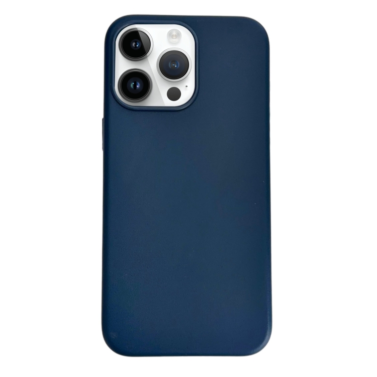 

For iPhone 13 Pro Pure Color Leather Magsafe Magnetic Phone Case(Dark Blue)