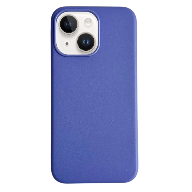 

For iPhone 13 Pure Color Leather Magsafe Magnetic Phone Case(Blue)