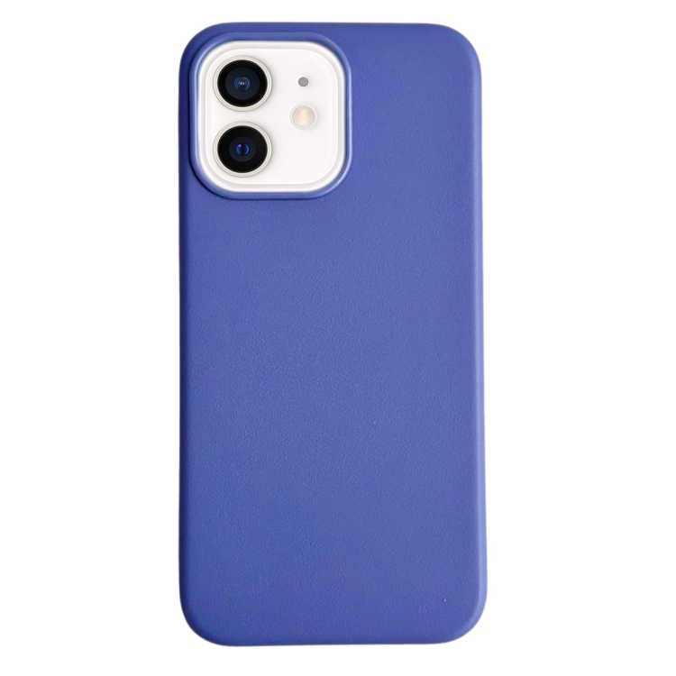 

For iPhone 12 Pure Color Leather Magsafe Magnetic Phone Case(Blue)