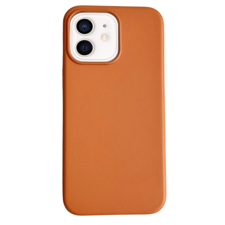 

For iPhone 12 Pure Color Leather Magsafe Magnetic Phone Case(Brown)